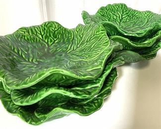 Set 6 Glazed Cabbage Form Tabletop Bowls
