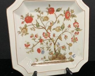 Hand Painted Ceramic Square Plate, Marked
