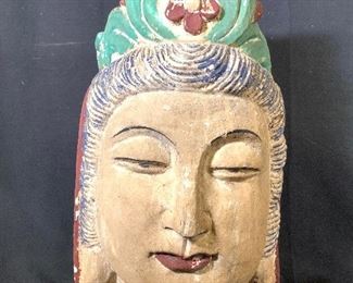 Floor sized Vintage Hand Painted Buddha Head 24 in