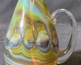 Signed Art Glass Pear Shaped Candle Burner