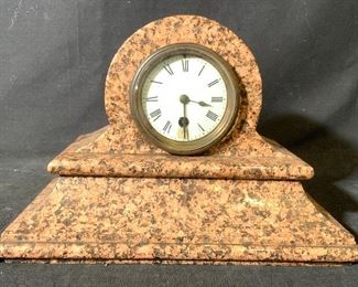 Vintage Marble Mantel Clock W Roman Numerals