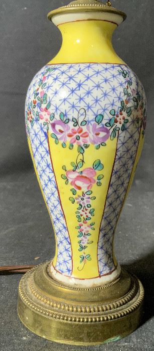 Vintage Hand Painted French Porcelain Lamp