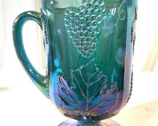Vintage Carnival Glass Art Glass Pitcher