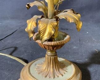 Vintage Gilt Metal Brass & Tole French Lamp