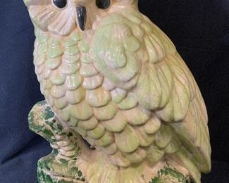 Vintage Floor Size Porcelain Owl Statue