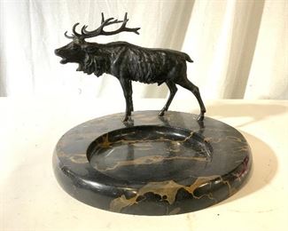 Marble Base Iron Elk Decorative Accessory