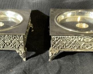 Pair Silver Plated Candle Holders