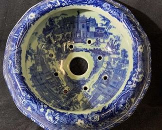 Glazed Ceramic Transferware Bowl