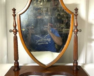 Antique Victorian Wooden Dressing Table Mirror