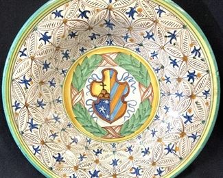 HAND PAINTED CERAMIC WALL PLATE, Shield Image