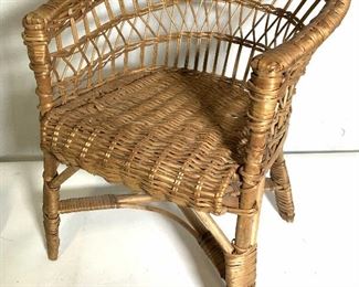 Vintage Woven Wicker Children’s Chair