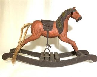 Antique Folk Art Rocking Horse