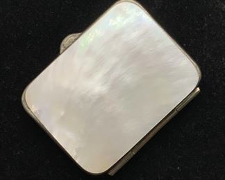Vntg Lustrous Mother of Pearl Mini Accordion Purse