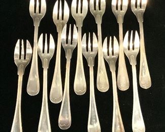 Set 12 ERCUIS Silver Plated Hors D’oeuvres Forks