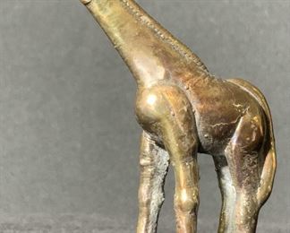 Antique Silver Miniature Standing Giraffe Figural
