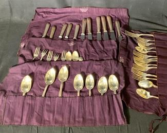 Lot40 Antique French SP Silverware Utensils W Bags
