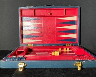 DUNHILL Vintage Travel Backgammon Set W Case