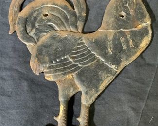 Vintage Iron Rooster Wall Plaque
