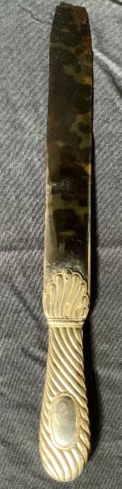 Vintage Marked Faux Shell & Sterling Paper Knife

