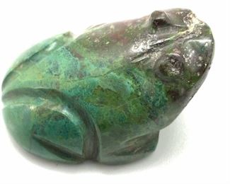 Collect Asian Carved NATURAL STONE FROG Figural

