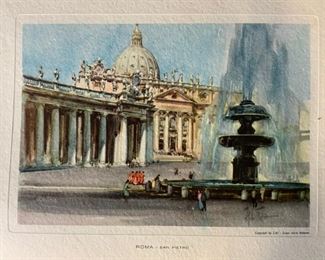 Set 6 LAI Scenes of Italy Offset Lithographs, Art
