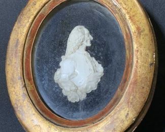 Vintage Framed Male Profile Cameo, Collectible
