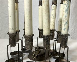 Set10 Antique Silver Chandelier Candle Pillars

