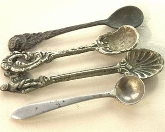 Group 4 Sterling Silver Collectible Salt Spoons
