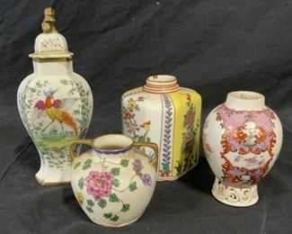 Group 4 Floral Porcelain Vases
