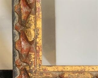 Gold Leaf Embossed Wood Frame with glass
