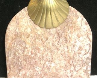 Luxury Marble & Brass Scallop Cheese Cutting Plate
