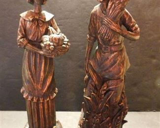 Bronze Look Pilgram Figurines