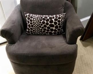 Chair with ultra suede fabric...Swivels & rocks!