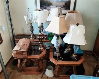 LOTS OF ASST. TABLE LAMPS & LR TABLES