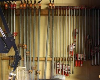 Furniture clamps: pipe clamps, Bessey clamps