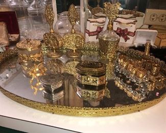 Vintage Brass vanity Set