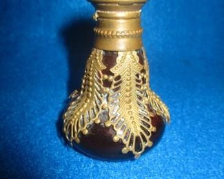 French Royale Palais Cranberry Perfume Bottle w/ Ormolu