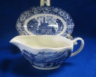 Liberty Blue Gravy Boal and Underplate