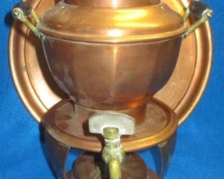 Jos Heinrich Copper Water kettle with stand and burner and Rd Tray