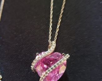 sterling pink ice necklace 