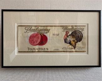 Original Thanksgiving Brand Canned Tomatoes Label, Circa 1920