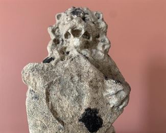 Rare 18th Century Garden Statuary, Carved Stone Lion With Shield