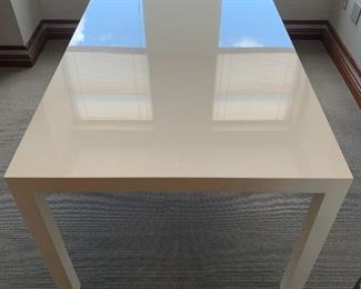 Rectangular Parson’s Table In White Lacquer