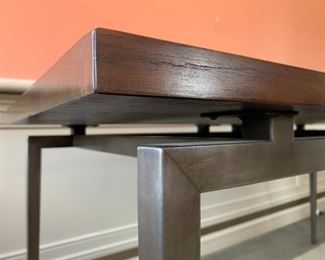 Modern Farm Table With Tapered Steel Leg Base