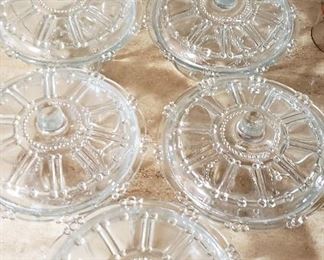 Lidded pressed glass dishes