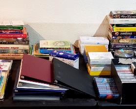 Games, VCRs, cassettes, DVDs, books etc.