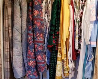 Spreads, table cloths & clothing, some new with tags