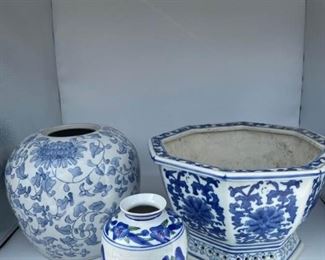 Blue Flower Pot and Vases