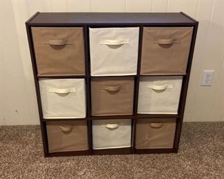Cube Shelf with Fabric Bins