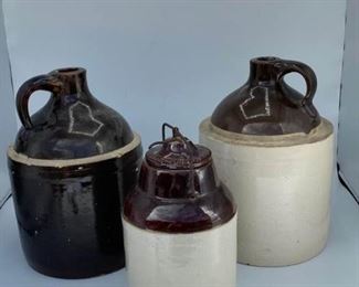 Vintage Whiskey Jars and Stoneware Canning Jar